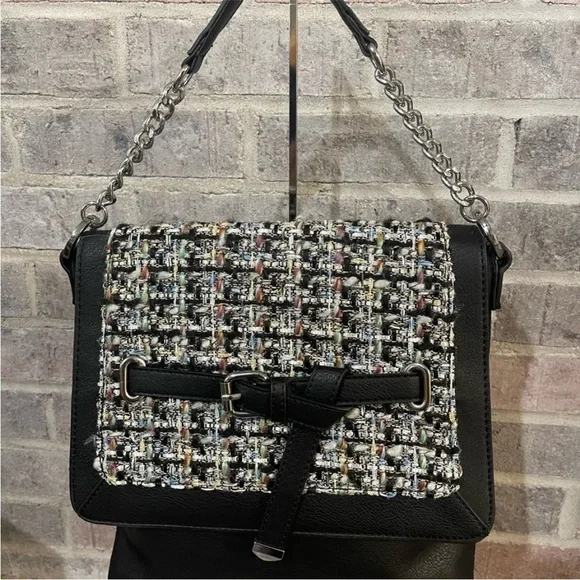 Chic Black Tweed Women's Bag - Picture 3 of 8